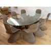 1.8m Reclaimed Teak Root Oval Dining Table with 8 Zorro Chairs - 0